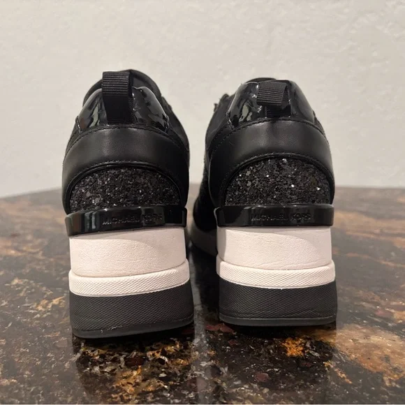 Michael Kors Black and White Lace-Up Sneakers - Picture 7 of 11